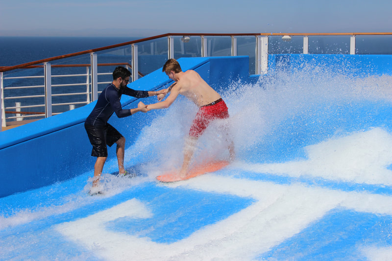 Flowriding, surfing on Symphony of the Seas