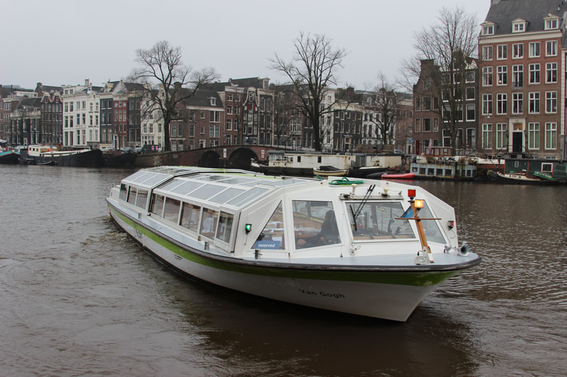 canal boat in Amsterdam