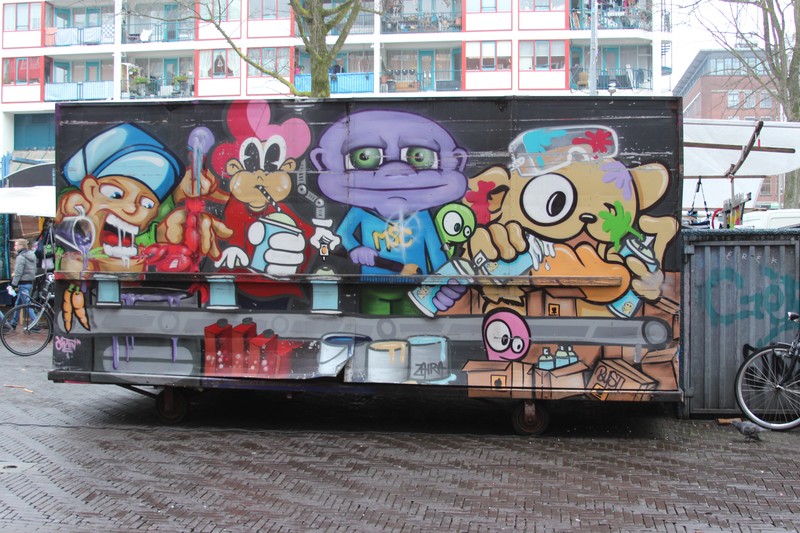 A colourful burger van in Amsterdam